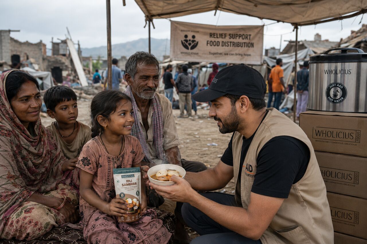 Relief food distribution